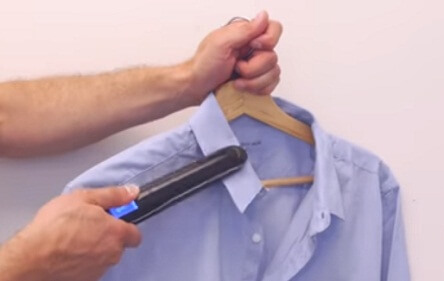 use hair straightener to iron your shirt hack