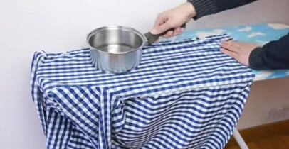 Use saucepan as an Iron to iron clothes