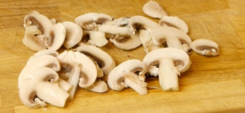 use an egg slicer to cut mushrooms